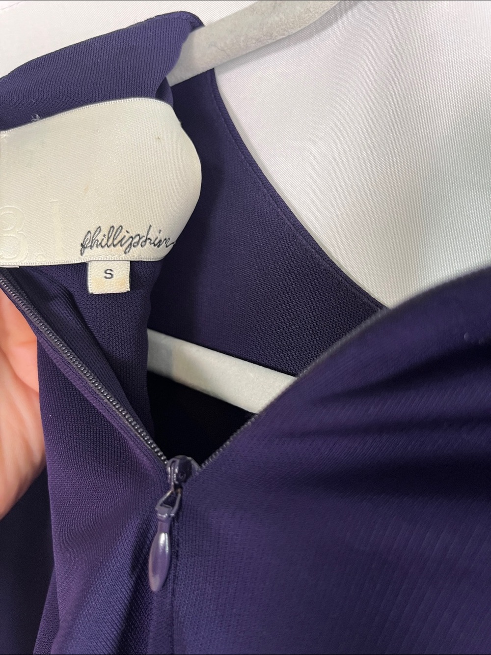 3.1 Phillip Lim purple jersey ruched front draped long sleeve mini dress sz s - Picture 7 of 8
